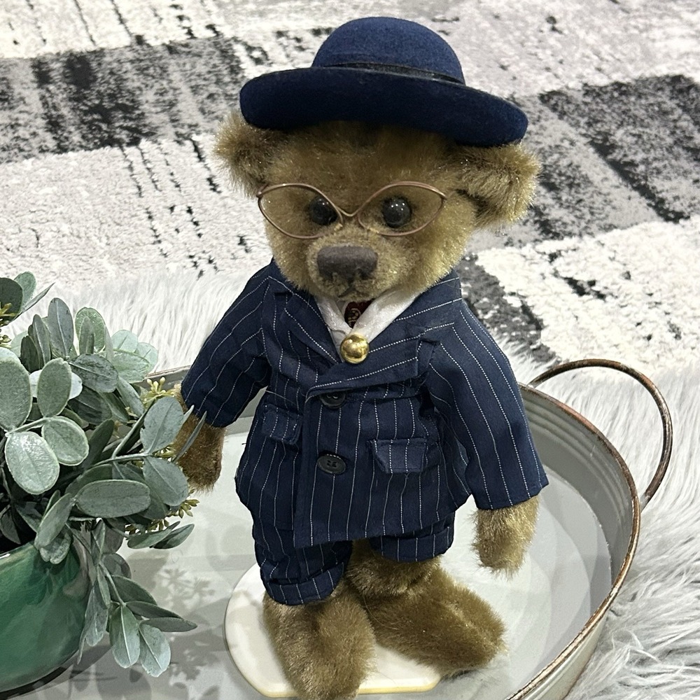 Brass Button Bears BAXTER 1900's 20th Century Collectibles Bear W/ Stand